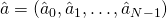 \hat{a}=\left({\hat{a}}_0,{\hat{a}}_1,\ldots,{\hat{a}}_{N-1}\right)