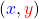 (\textcolor{blue}{x},\textcolor{red}{y})