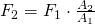 F_2 = F_1 \cdot \frac{A_2}{A_1}