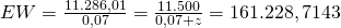 EW=\frac{11.286,01}{0,07}=\frac{11.500}{0,07+z}=161.228,7143
