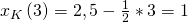 x_K\left(3\right)=2,5-\frac{1}{2}\ast3=1