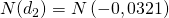 N(d_2)=N\left(-0,0321\right)