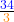 \frac{\textcolor{blue}{34}}{\textcolor{orange}{3}}