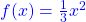 \textcolor{blue}{f(x) = \frac{1}{3}x^2}