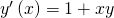 y^\prime\left(x\right)=1+xy