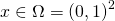x\in\Omega=\left(0,1\right)^2