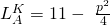 L_A^K=11-\ \frac{p^2}{4}