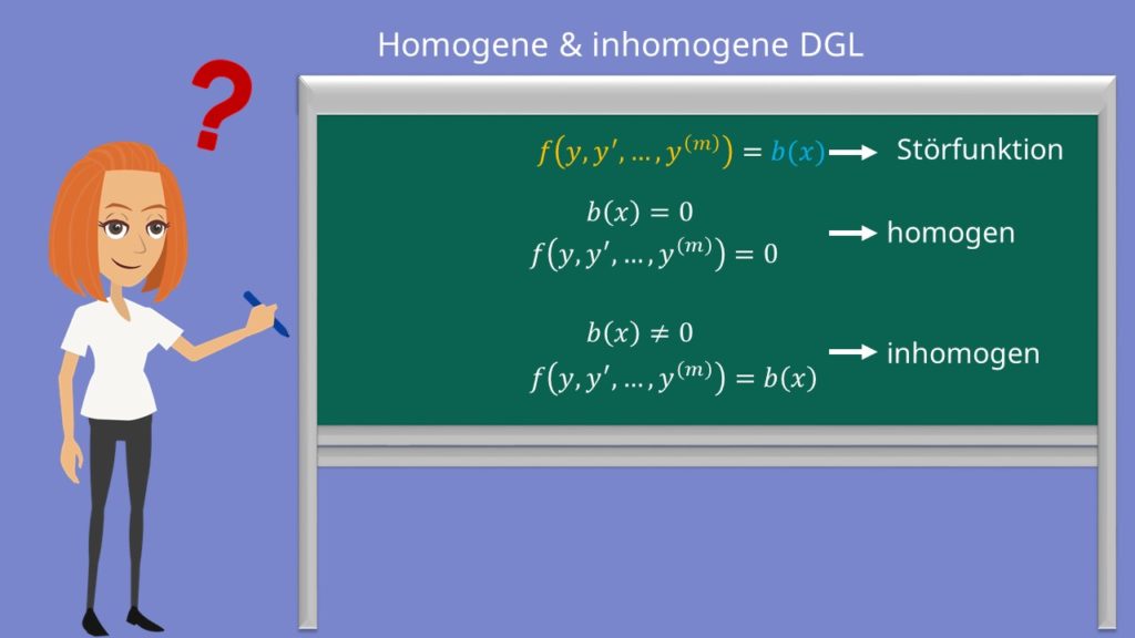 homogene differentialgleichung, inhomogene differentialgleichung, dgl