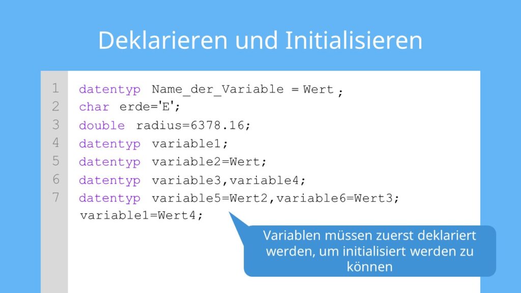 Java Variablen deklarieren, Variable, Java, Java Variablen