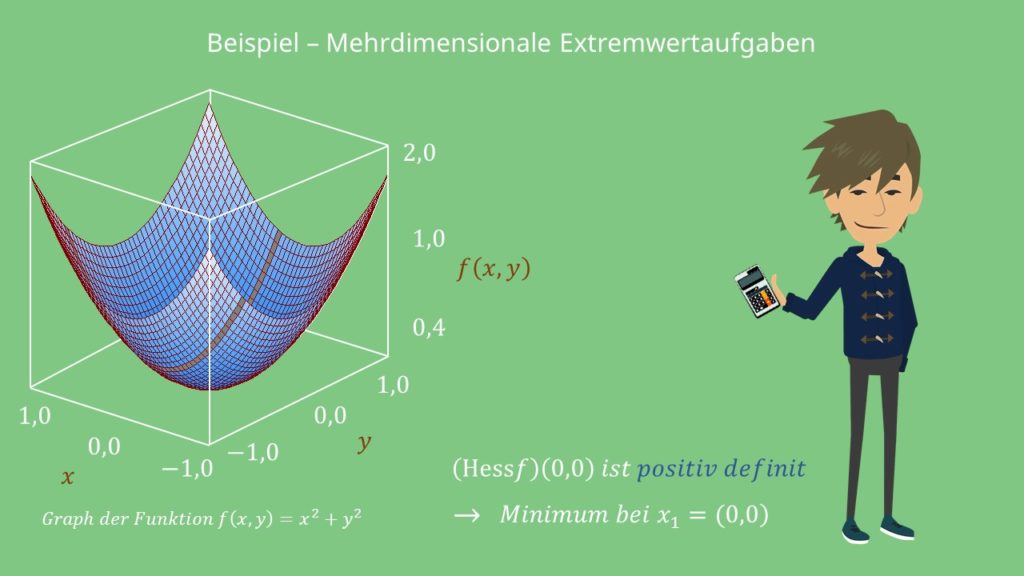 Extremwertaufgaben: Graph der mehrdimensionalen Funktion