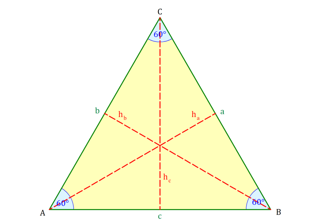gleichseitiges Dreieck, gleichseitiges Dreieck Höhe, gleichseitiges Dreieck Winkel