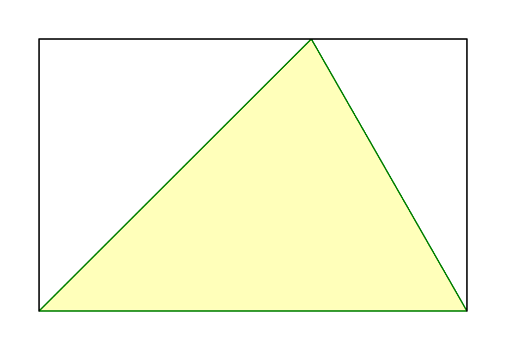 Dreieck Flächeninhalt Formel Herleitung, Dreieck in Rechteck