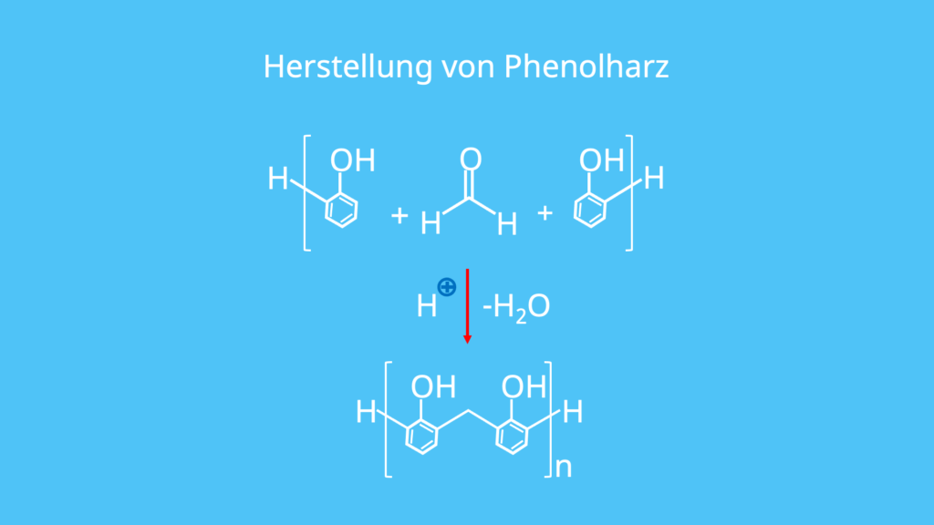 Polykondensation, Phenol, Formaldehyd, Kondensationsreaktion