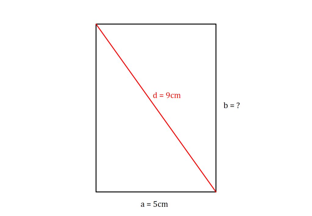 Seitenlänge  aus Diagonale berechnen, Rechteck Diagonale, Diagonale Rechteck