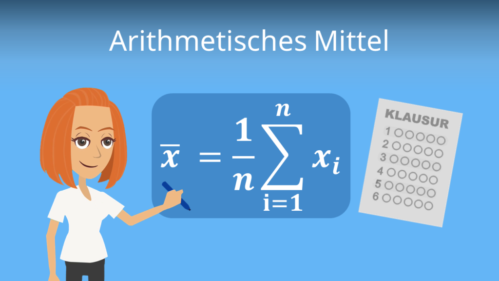 Zum Video: arithmetisches Mittel, arithmetisches Mittel, Mittelwert