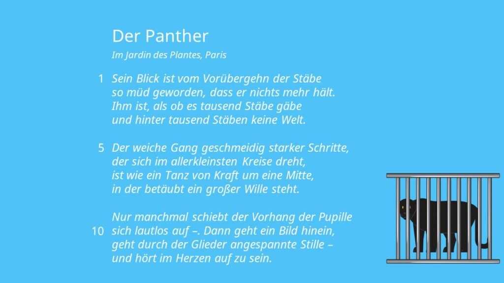 Gedichtanalyse Beispiel, Gedichtinterpretation Beispiel, Der Panther, Rilke Der Panther