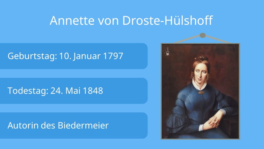 Annette von Droste-Hülshoff, die judenbuche, biedermeier, biedermeier epoche, epoche biedermeier, biedermeier literatur, biedermeier merkmale, biedermeierzeit