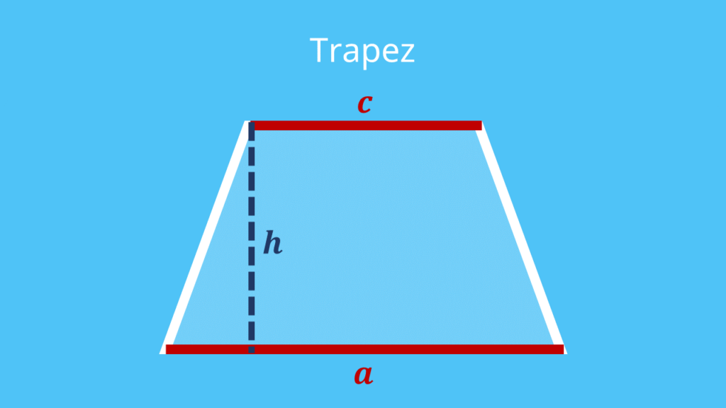 Trapez mit Seiten a und c, Trapez mit Höhe h, Trapeze, Was ist ein Trapez, Trapezoid, Definition Trapez, Trapez Mathe, Trapez zeichnen, Trapez im Alltag, Trapez Eigenschaften, Formen Trapez, Höhe Trapez, Gleichschenkliges Trapez, rechtwinkliges Trapez