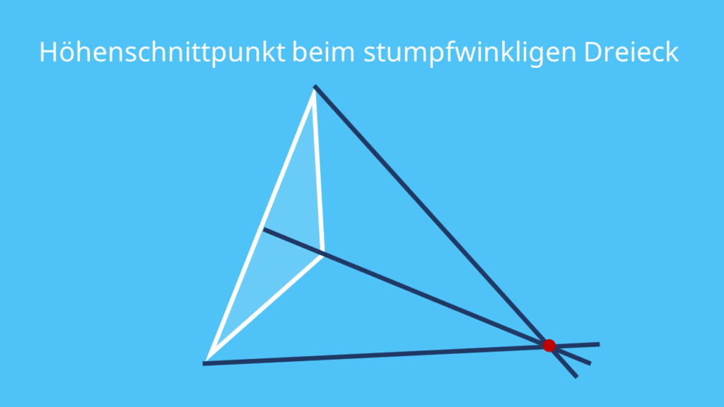 Höhenschnittpunkt, stumpfwinkliges Dreieck, stumpfer Winkel, stumpfes Dreieck, stumpfwinklig, was ist ein stumpfwinkliges Dreieck