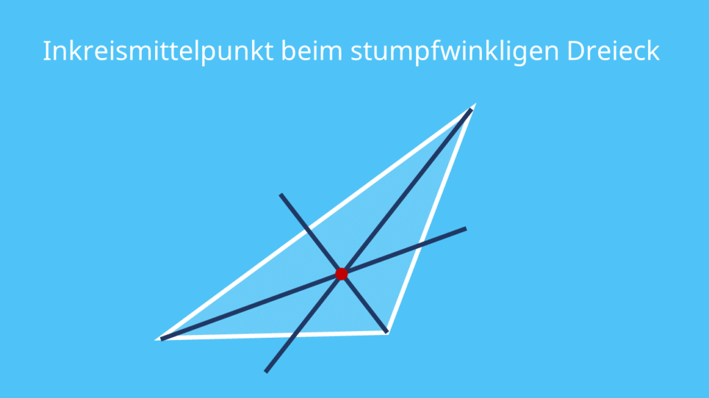 Inkreismittelpunkt, stumpfwinkliges Dreieck, stumpfer Winkel, stumpfes Dreieck, stumpfwinklig, was ist ein stumpfwinkliges Dreieck