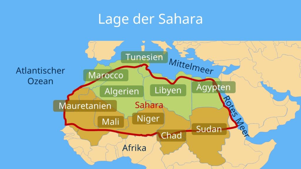 Sahara; Wüste Sahara; Wüste Ägypten; wo liegt die Sahara; wie groß ist die Sahara; Sandwüsten; Sahara Länder; Sahara Lage; Sahara Karte; Sahara Gebiet; die Sahara; größte Wüste Afrikas