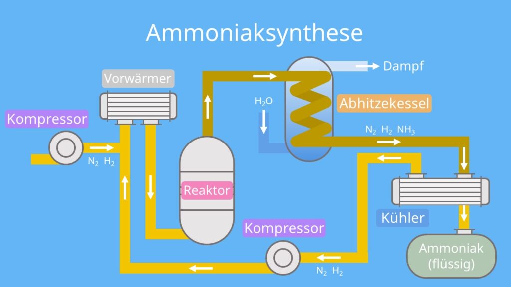 haber bosch verfahren, haber-bosch-verfahren, ammoniaksynthese, haber bosch, ammoniak herstellung, herstellung ammoniak, wie wird ammoniak hergestellt