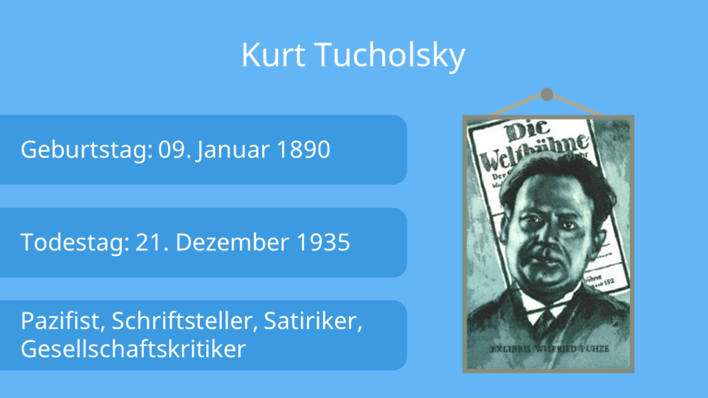 Tucholsky, Kurt Tucholsky Biographie, Kurt Tucholsky Epoche, Kurt Tucholsky Werke, Kurt Tucholsky Bücher