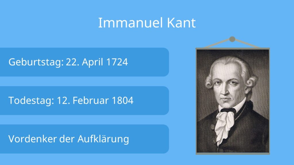 Wer war Immanuel Kant, Immanuel Kant Steckbrief, Immanuel Kant Biografie, Kritik der reinen Vernunft, Aufklärung, Erkenntnistheorie, Philosoph