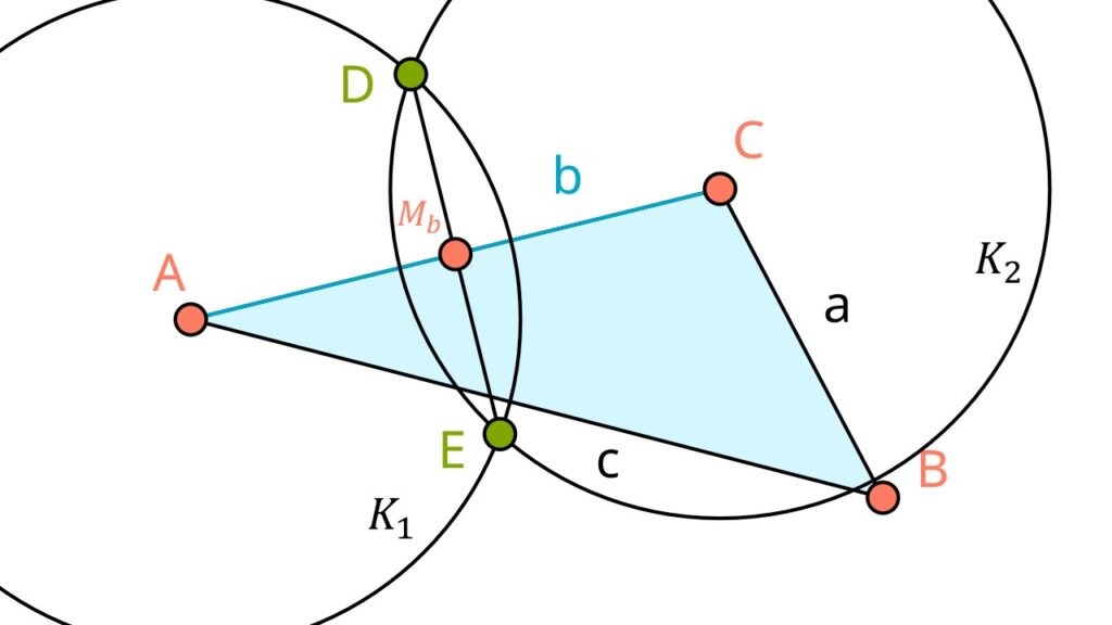 Dreieck, Schwerpunkt Dreieck, Schwerpunkt Dreieck konstruieren, Seitenhalbierende, Seitenhalbierende konstruieren, Schwerpunkt