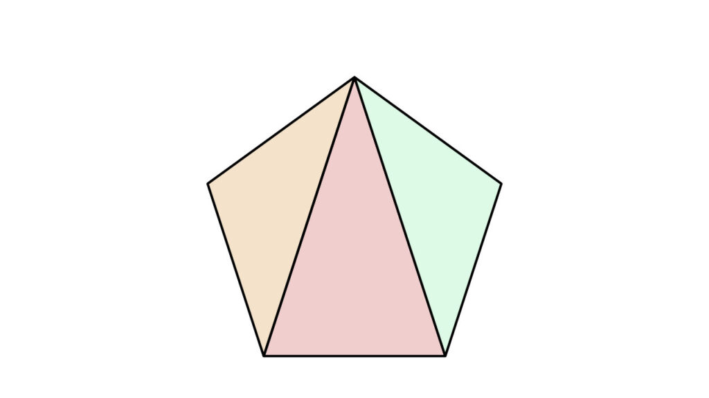 Fünfeck, Innenwinkelsumme berechnen, Innenwinkelsumme, Dreiecke, 180°, Innenwinkelsumme 540°