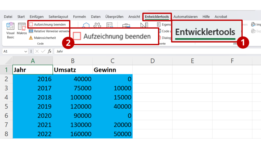 Wie kann ich das macros von excel-tabelle programmieren - Deutschland