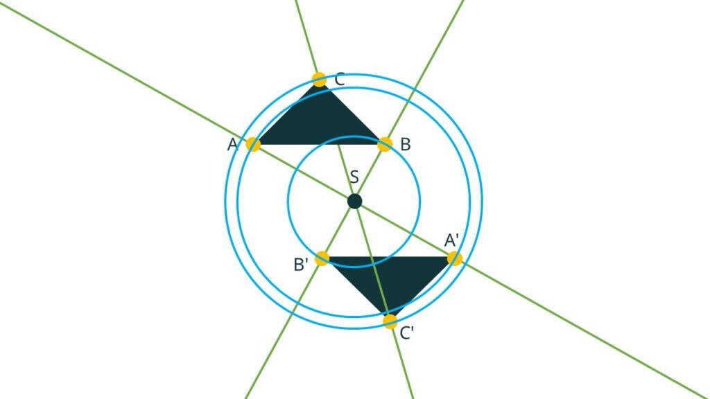 Punktspiegelung, Dreieck, Zirkel, Spiegelpunkt, Spiegelpunkte