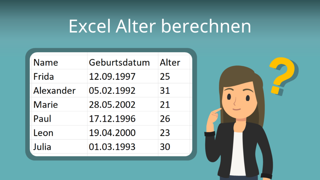 Zum Video: Excel Alter berechnen