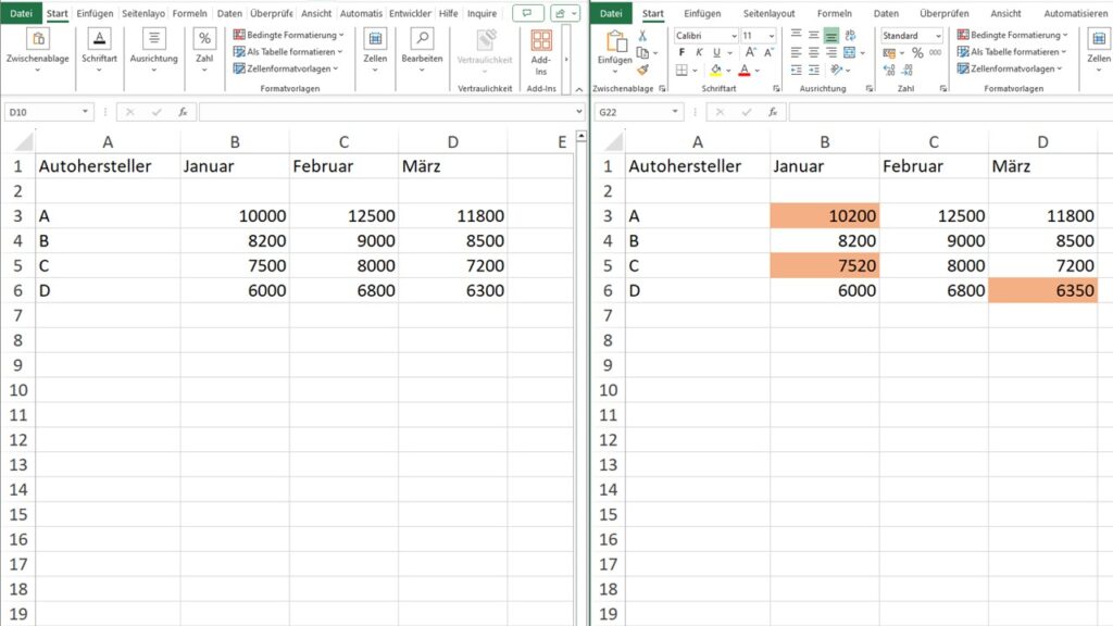 Wie kann ich zwei Excel-Tabellen vergleichen und Unterschiede herausfinden?